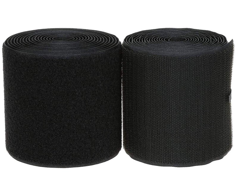 COTOWIN 3"" Black Nylon Hook & Loop,Sew on Fastener Tape,3-Yard - Image 1